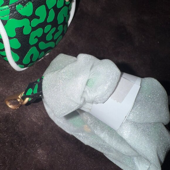 Von Dutch Lime Green Cheetah Print Bowling Crossbody Handbag NWT - Picture 7 of 8